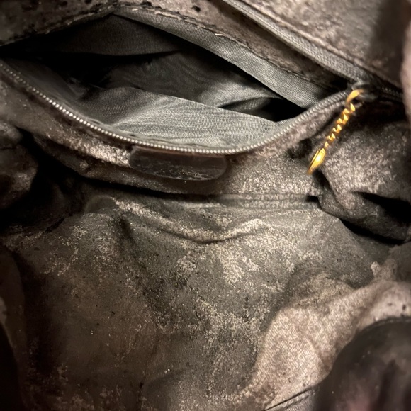 Gucci Italy 2-Way, Black Suede and Leather with Bamboo handle Handbag - Picture 6 of 8